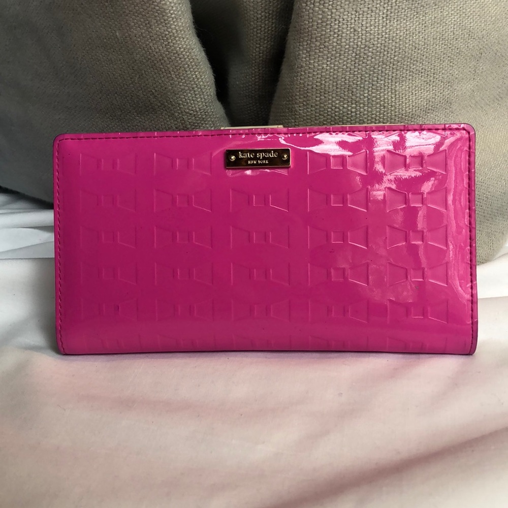 Kate Spade New York Bright Pink/Gold Snap Wallet